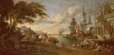View of a Port in the Orient by Hendrik van Minderhout